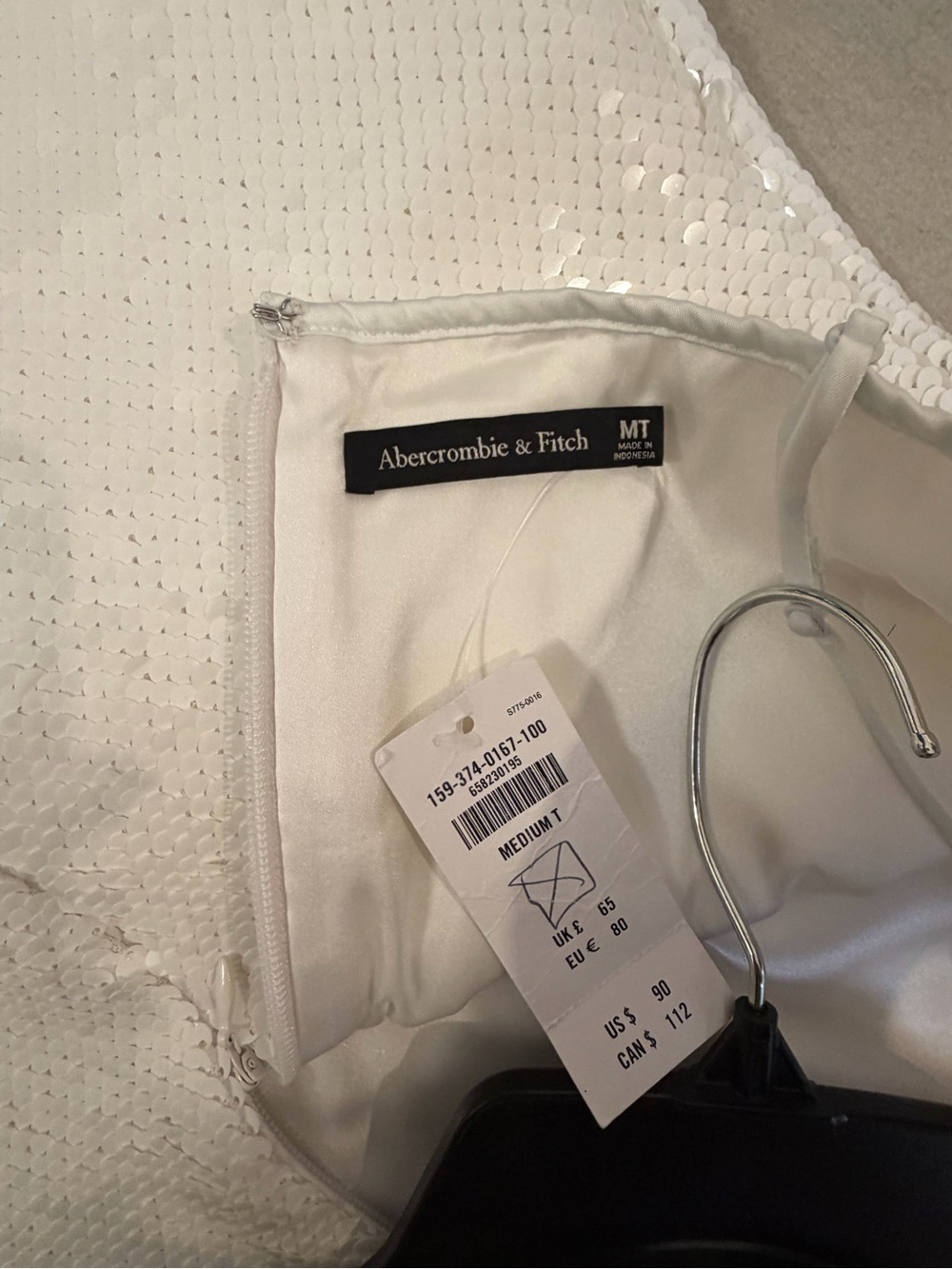 Abercrombie & Fitch White Sequin Slip Dress - Picture 5 of 9